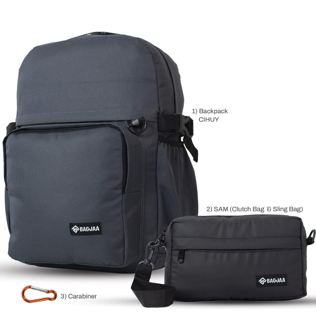 PAKET CIHUY SAM TAS BACKPACK RANSEL DAN HANDBAG SLINGBAG SLEMPANG
