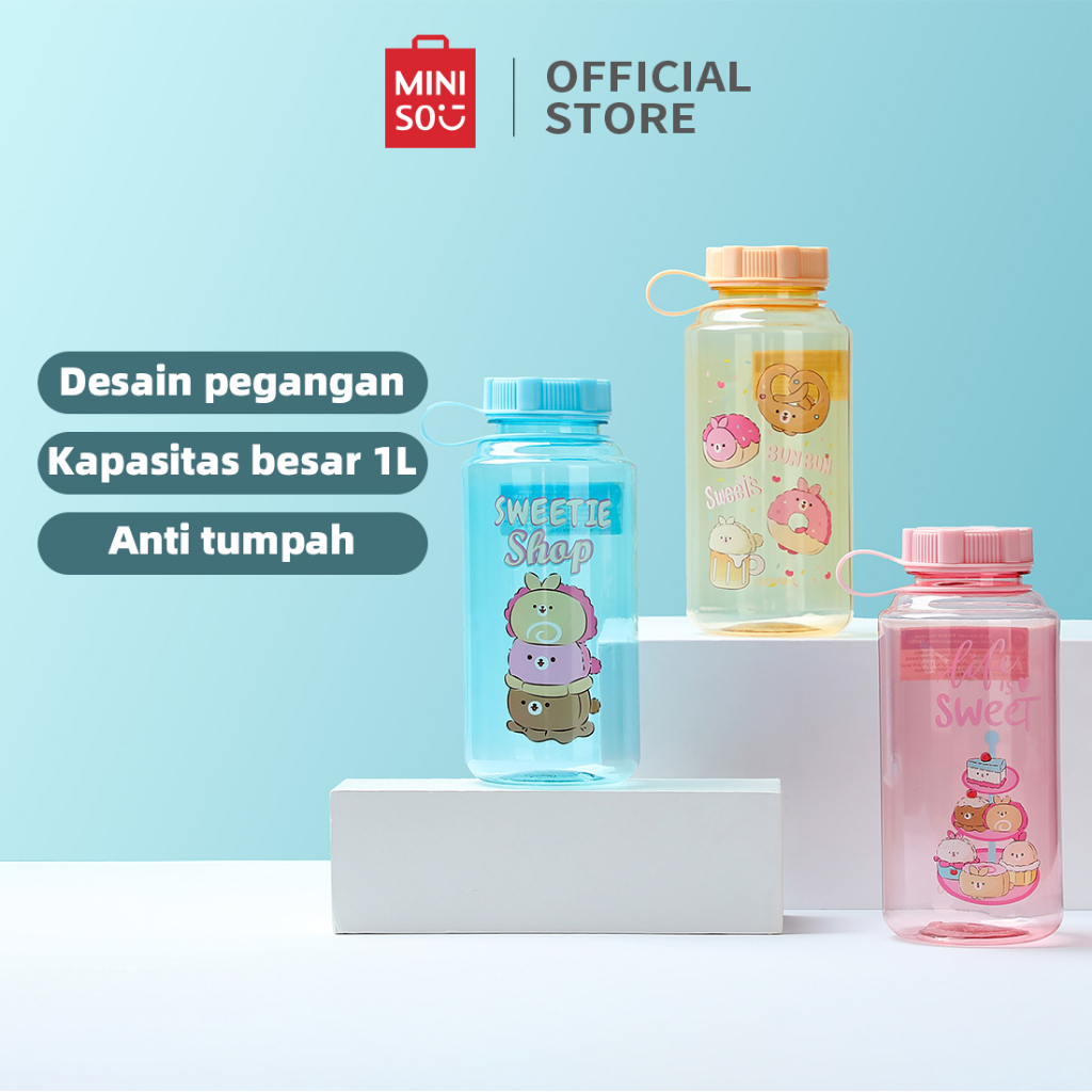 Jual Miniso Botol Minum Botol Air Besar 1l Botol Air Dingin Minum Plastik Jumbo Botol Minum 2623