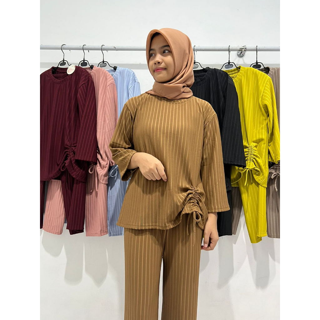 Jual D Ziva One Set Tali Serut Oversize Hornet Knit Premium Shopee