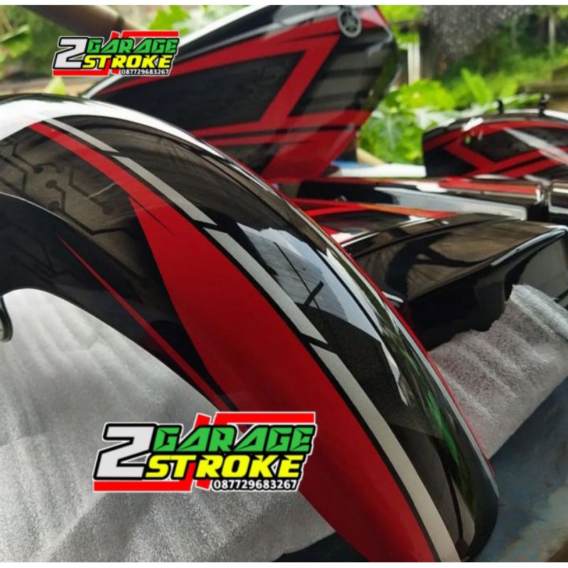 Jual Tangki Tengki Set Yamaha Rx king Airbrush Hitam Lis Merah Termurah ...