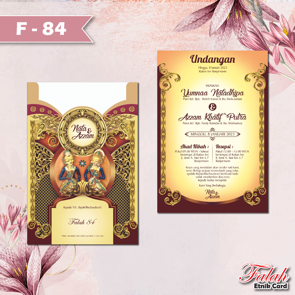 Jual Blanko Undangan Pernikahan Falah code F 84 wedding simple murah ...