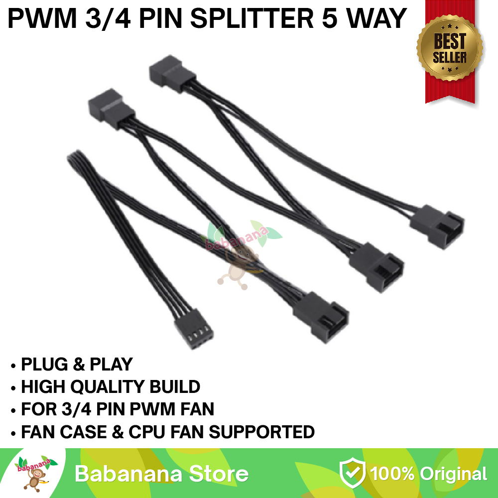 Jual Kabel Splitter Y 1 To 5 Pwm Computer Fan 4 Pin Cable Hub 4pin Cabang Shopee Indonesia 3979