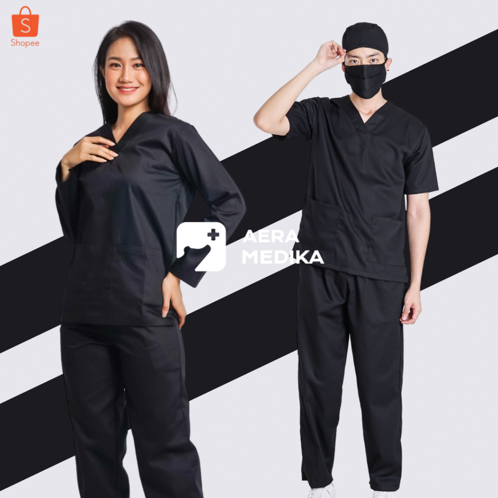 Jual Black Baju Jaga Scrub Medis Baju Ok Baju Dokter