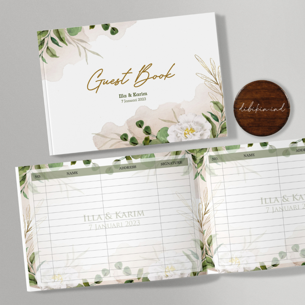 Jual Buku Tamu Premium Custom A3 Wedding Guest Book Buku Tamu Big