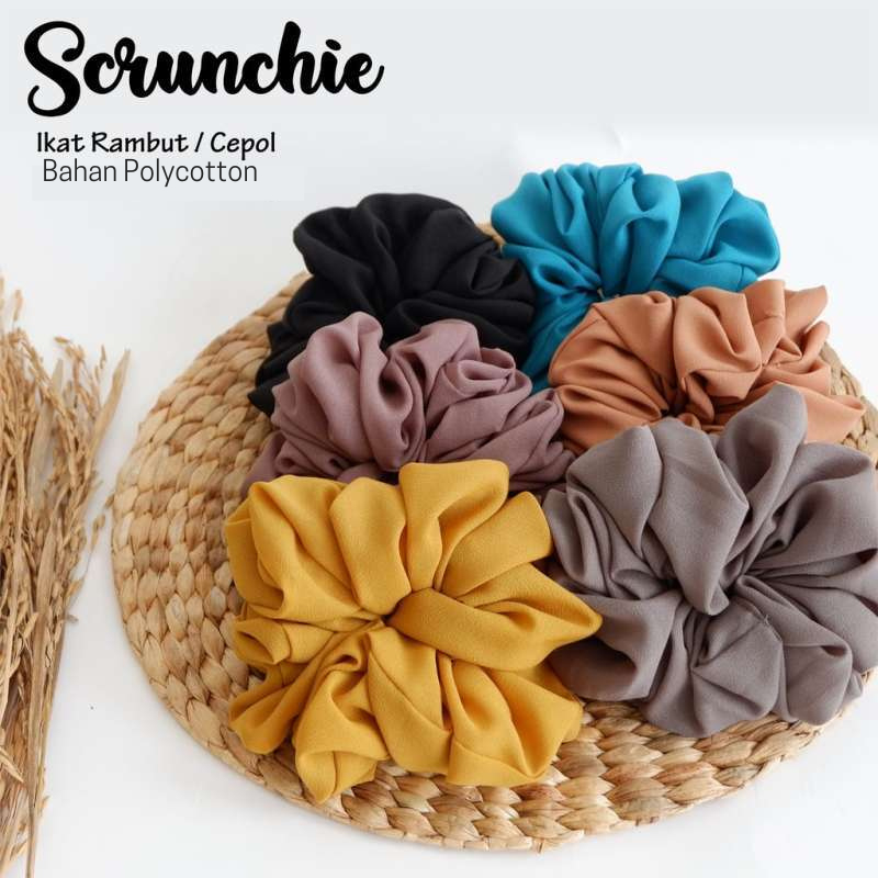 Jual Scrunchie Jumbo Ikat Rambut Cepol Hijab Bahan Polycotton Premium Shopee Indonesia 