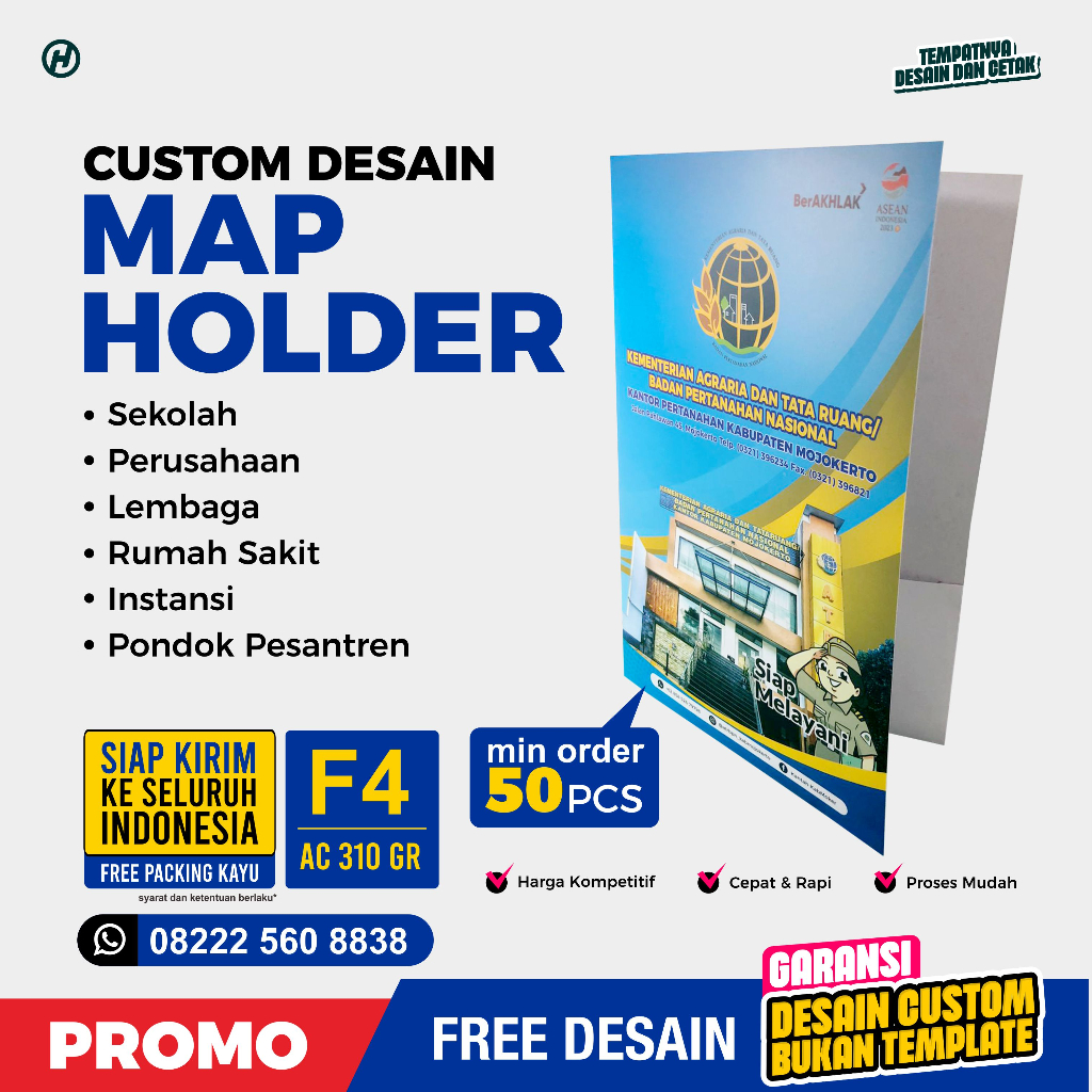 Jual Custom Free Desain MAP HOLDER Stopmap F4 Sekolah dan Perusahaan