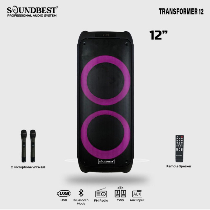 Jual Speaker Portable Wireless Soundbest TRANSFORMER 12 Original 12 ...