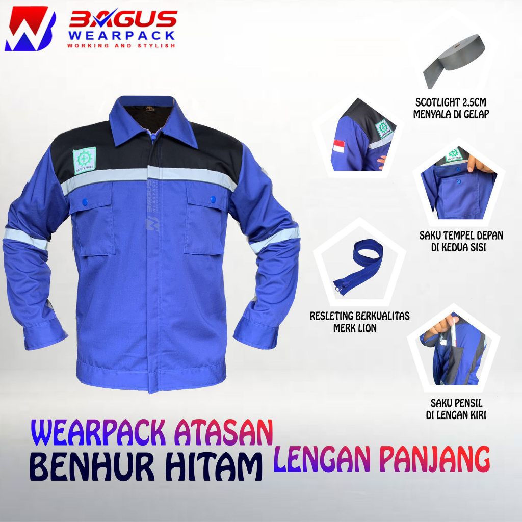 Jual Wearpack Safety Kemeja Safety Baju Safety Lengan Panjang Baju Proyek Keren Baju