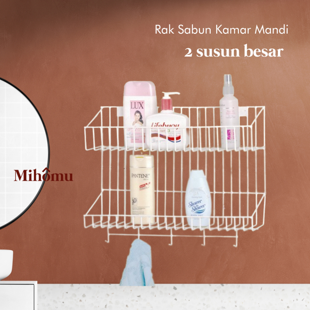 Jual RAK SABUN GANTUNG KAMAR MANDI KAWAT ANTI KARAT SEGI SUSUN 2 BESAR ...