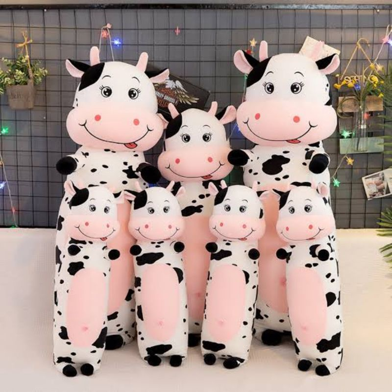 Jual Boneka Guling Sapi JUMBO UKURAN 60cm Dan 80cm Lembut Halus MOTIF ...