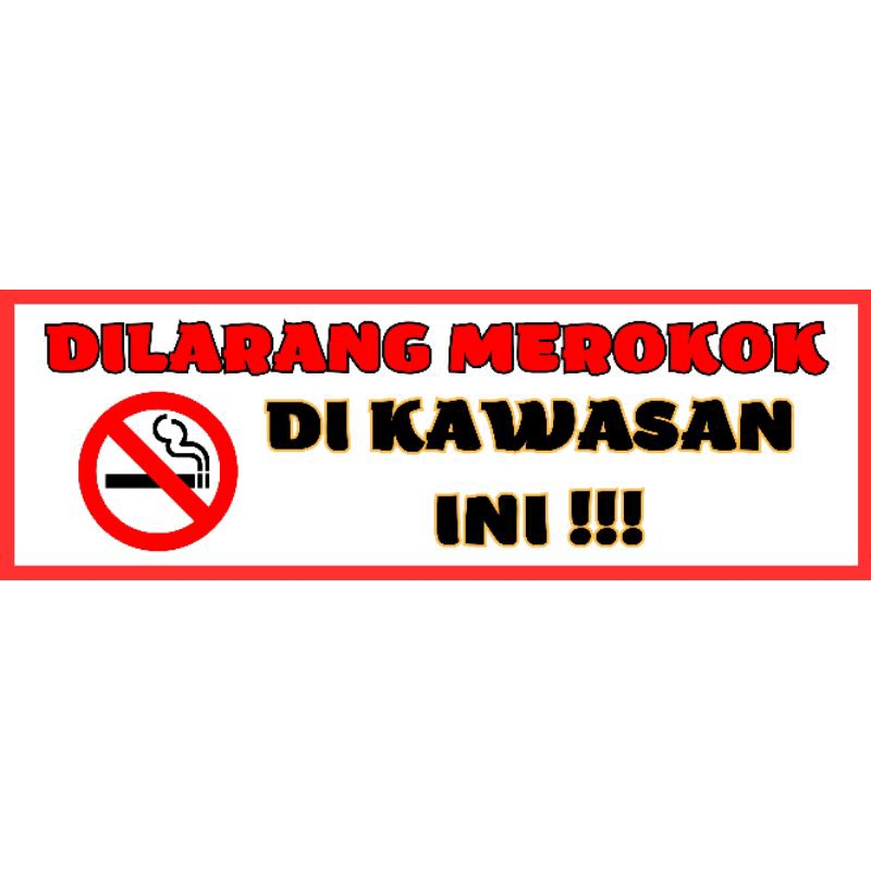 Jual Stiker dilarang merokok/tempelan kawasan bebas rokok | Shopee ...