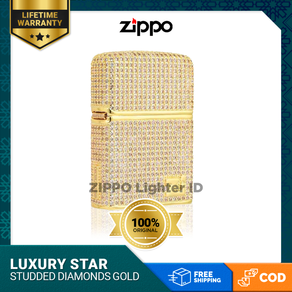 Jual Korek Api Zippo Luxury Star Studded Diamonds Gold Shopee Indonesia