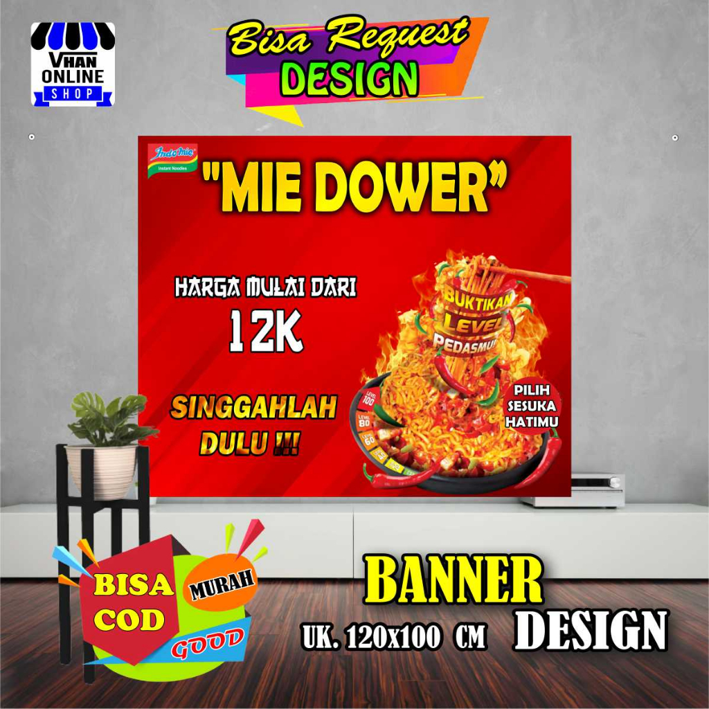 Jual Cetak Spanduk Banner Warmindo Mie Dower Model Keren Bagus Shopee Indonesia 5329