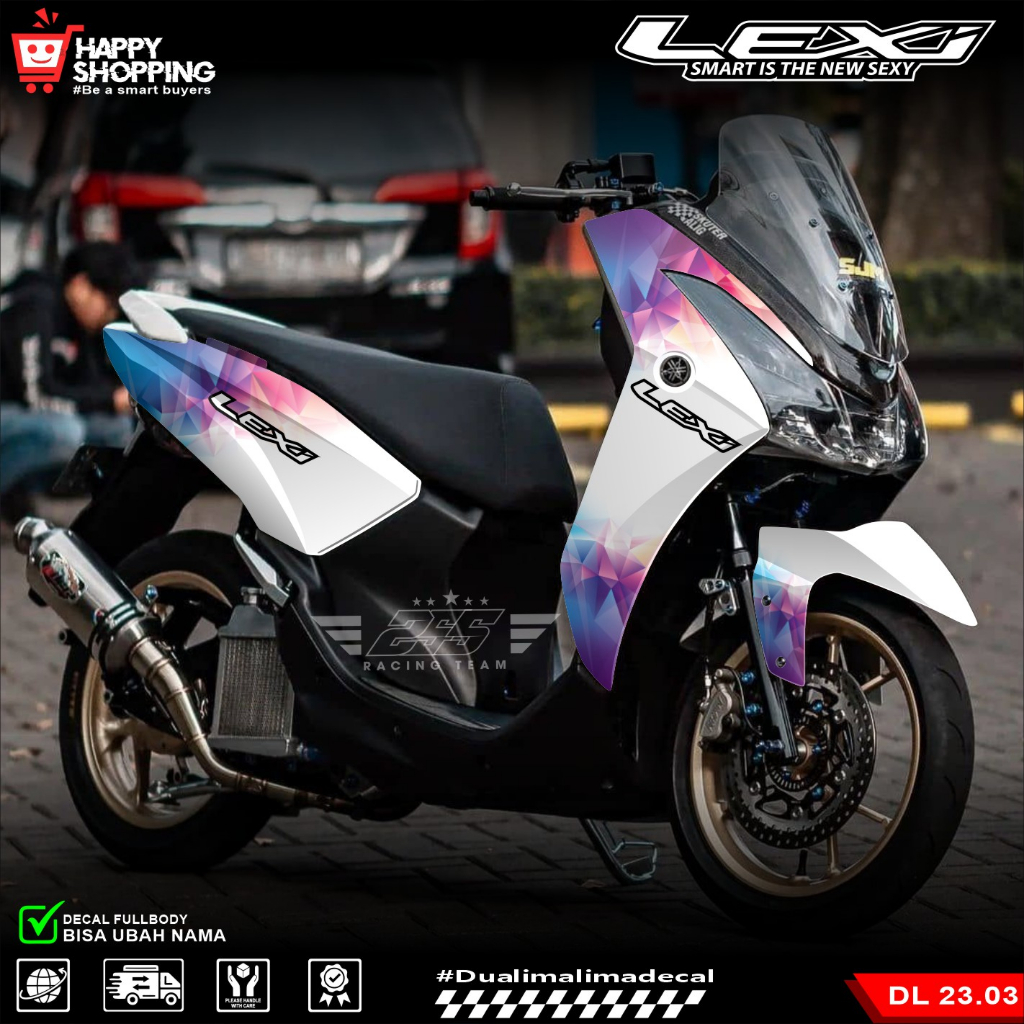 Jual (COD) Decal Sticker Yamaha LEXI Fullbody Fullblok Desain Rainbow ...