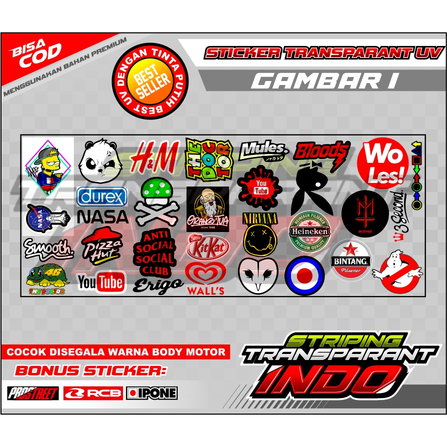 Jual STIKER PACK DISTRO BAHAN TRANSPARAN / STIKER PACK KATA KATA ...