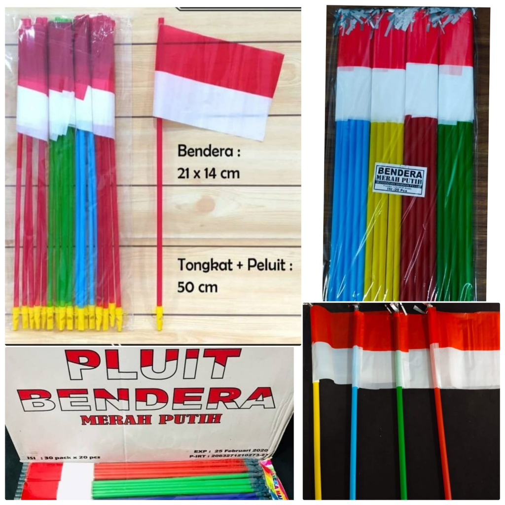 Jual Bendera Pawai Tangkai Tongkat Merah Putih Peluit Kemerdekaan