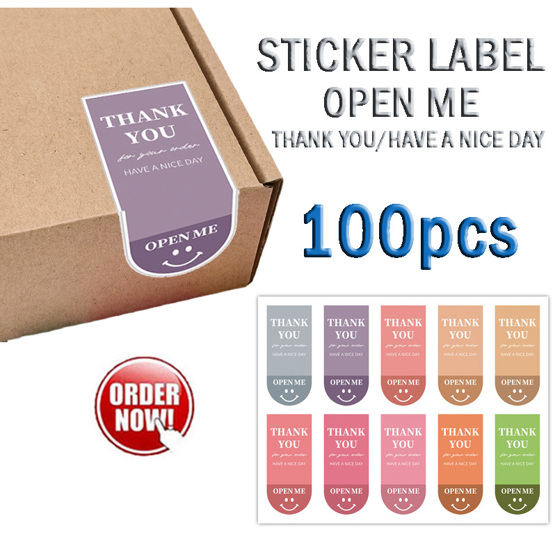 Jual 100 pcs Stiker Label Open Me Thank You Have A Nice Day | Shopee ...