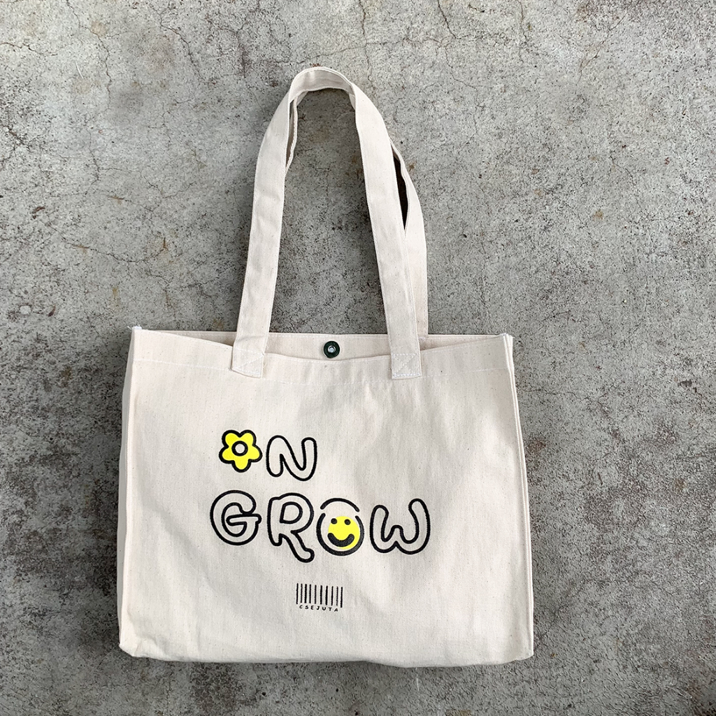 Jual TOTE BAG / NUDIE BAG ON GROW KANVAS TEBAL CSEJUTA TAS LAPTOP PRIA
