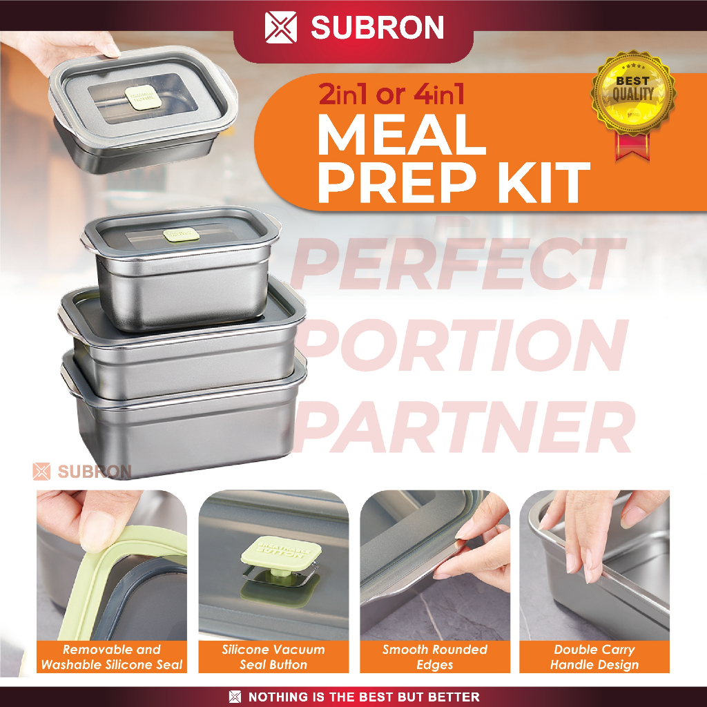 Jual SUBRON Food Storage 2in1 Stainless 700ml 1000ml Tempat Penyimpan ...