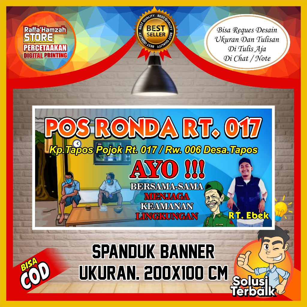 Jual banner/spanduk/backdrop pos ronda / pos kamling ukuran 2 x 1 meter ...