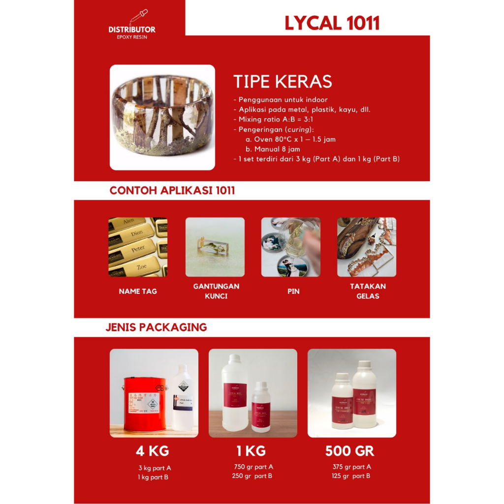 Jual Resin bening Lycal keras - Lycal 1011 part B saja - 250 gr ...