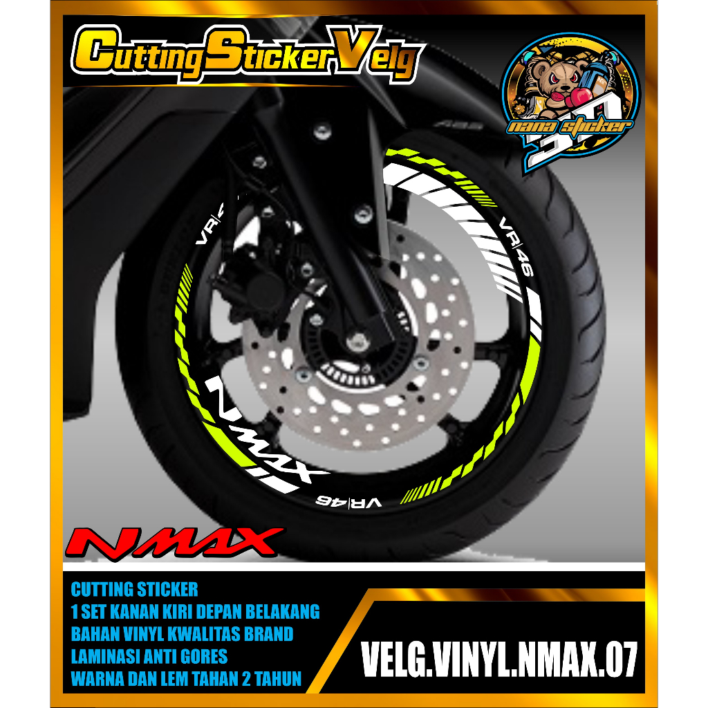 Jual (COD) CUTTING BARU STICKER VELG NMAX- STIKER LIS LIST VARIASI BAN