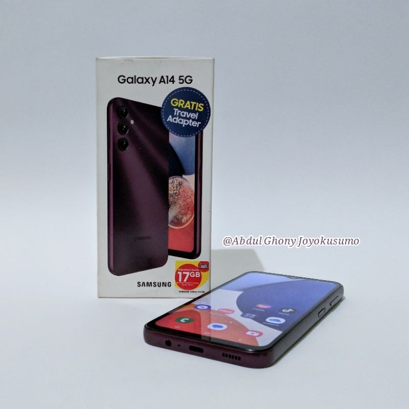 Jual Samsung A14 5G 6/128 Dark Red Fullset | Shopee Indonesia