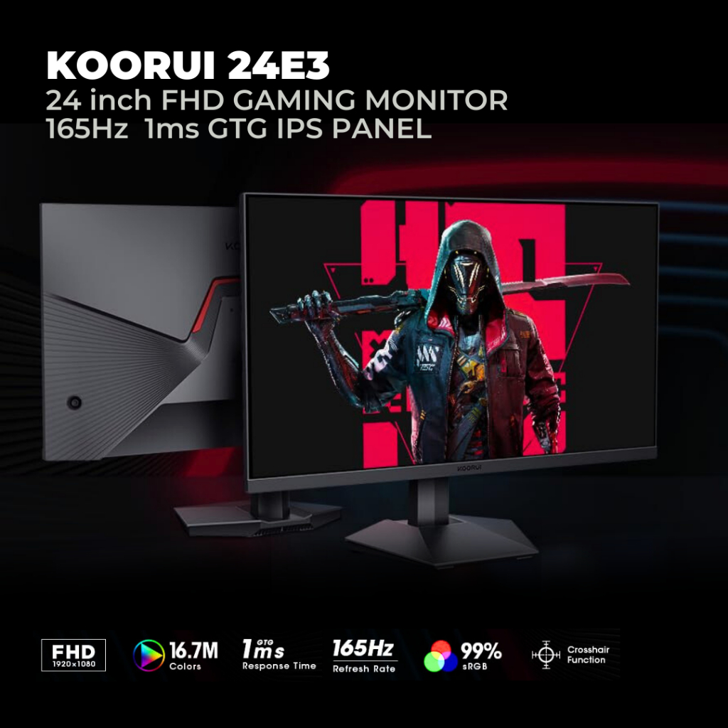KOORUI 24,5 pouces FHD 170 Hz 1 ms Moniteur de Gaming , Full HD (1920 x  1080) 99 %