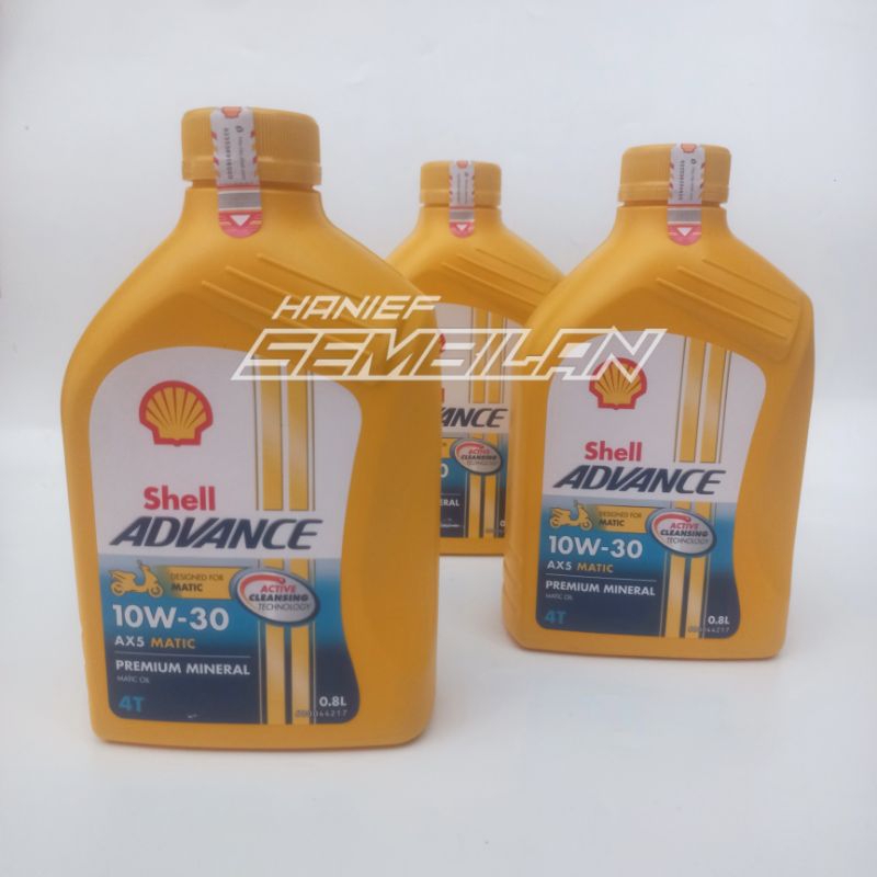 Jual Oli Mesin Shell Advance AX5 Matic SAE 10W 30 800ML Shopee Indonesia