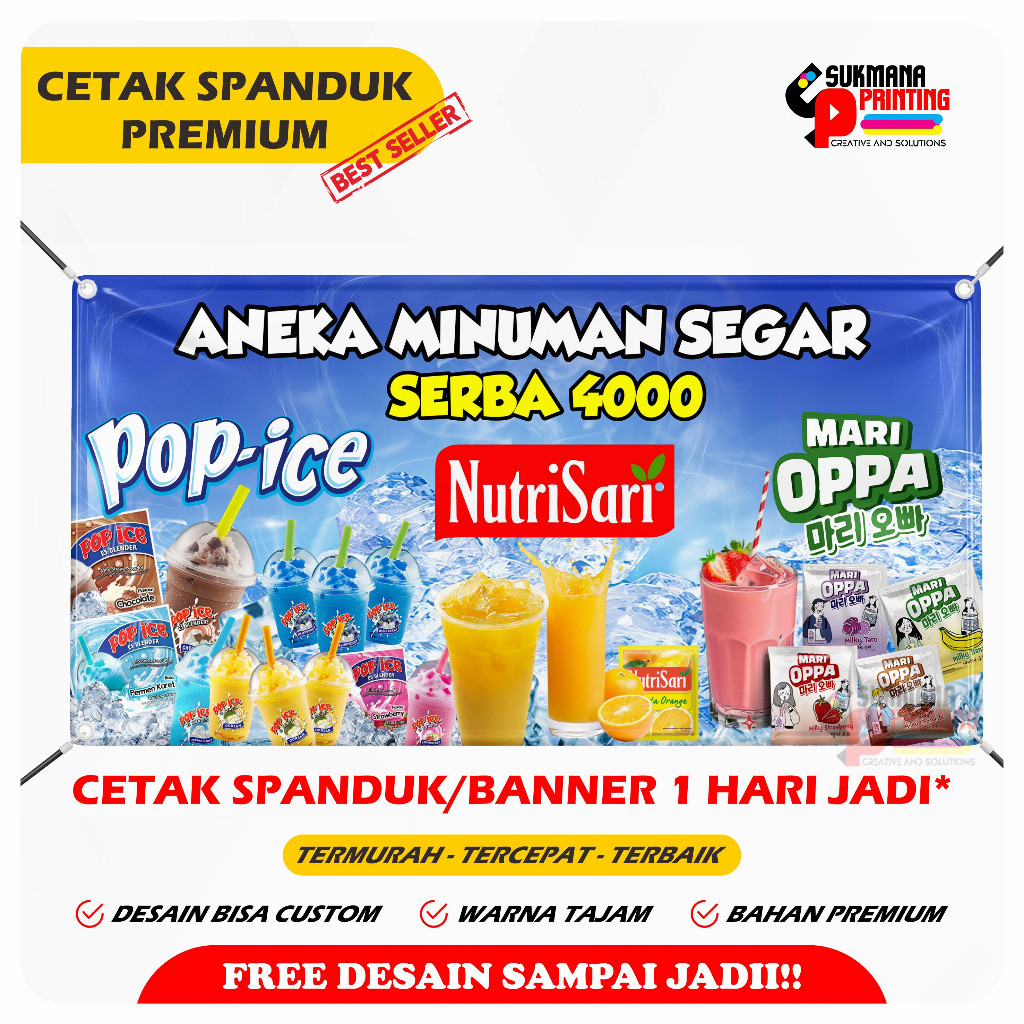 Jual CETAK SPANDUK BANNER JUAL ANEKA MINUMAN SEGAR KEKINIAN | Shopee