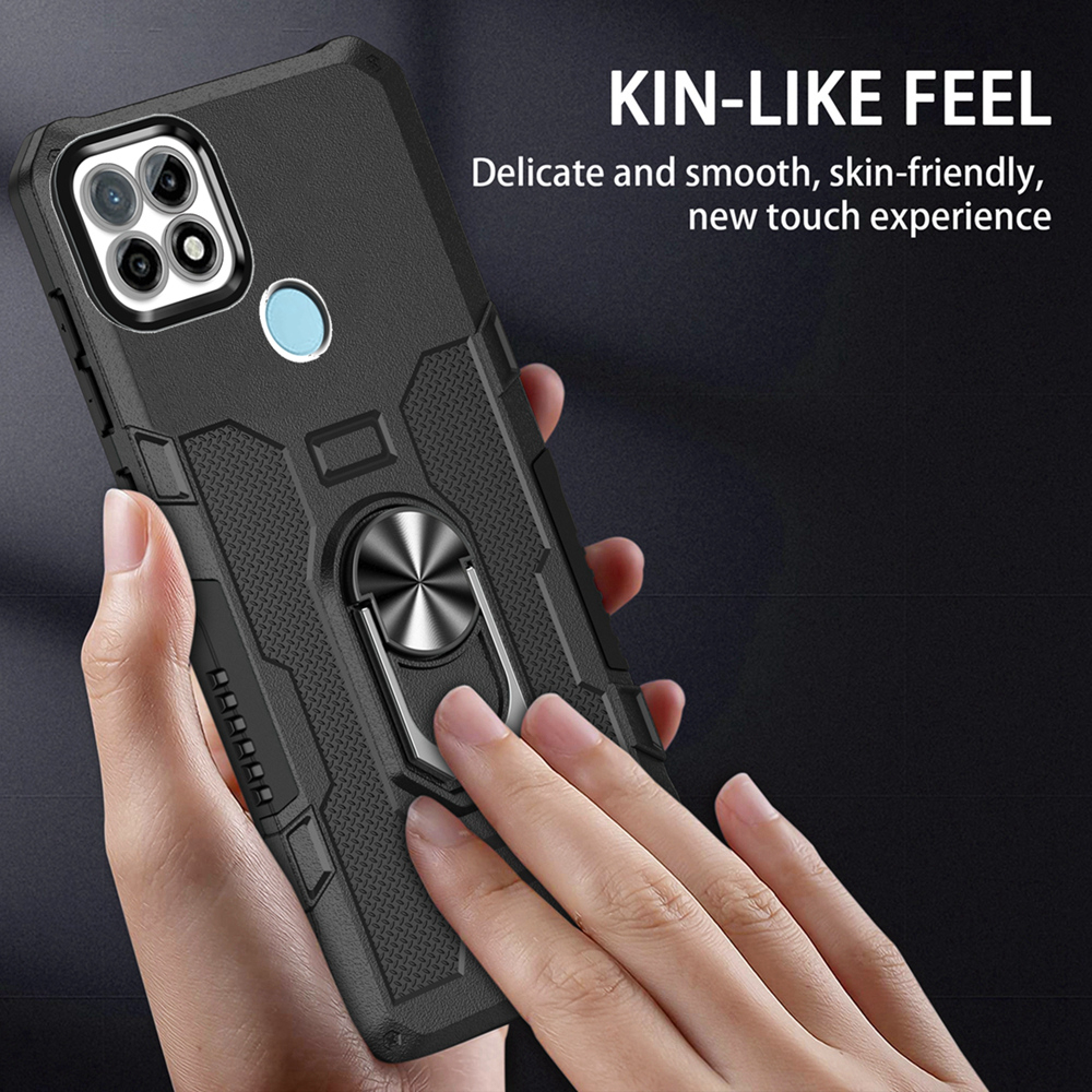 Custodia DOINK Armor Per Realme C21-Y | TPU+PC Antiurto Con Anello Supporto, Blu - 2