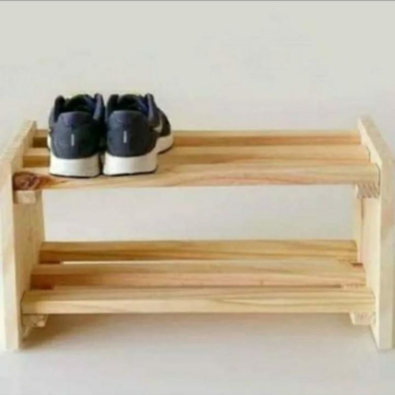 Jual Rak Sepatu Kayu Minimalis 2 Susun | Shopee Indonesia