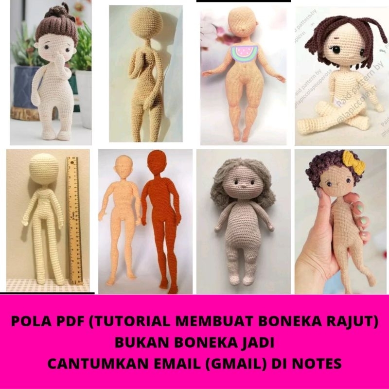 Jual [PDF FILE] (Pola Membuat Boneka Amigurumi) Doll Base Pattern ...