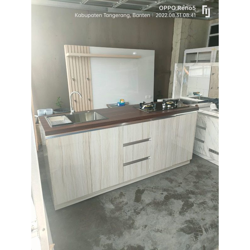 Jual kitchen set bawah minimalis dapur + Kompor Tanam + sink wastafel