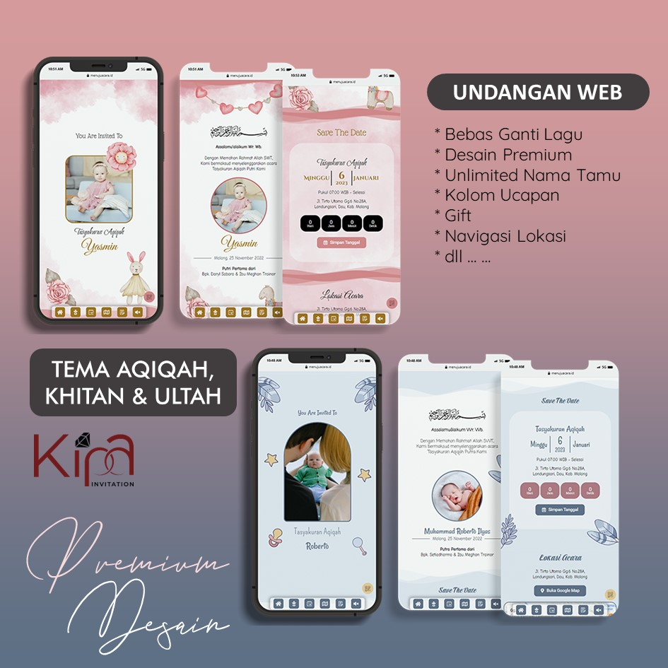 Undangan Digital Website Khitan, Aqiqah, Ultah & Acara Non Wedding Invitation