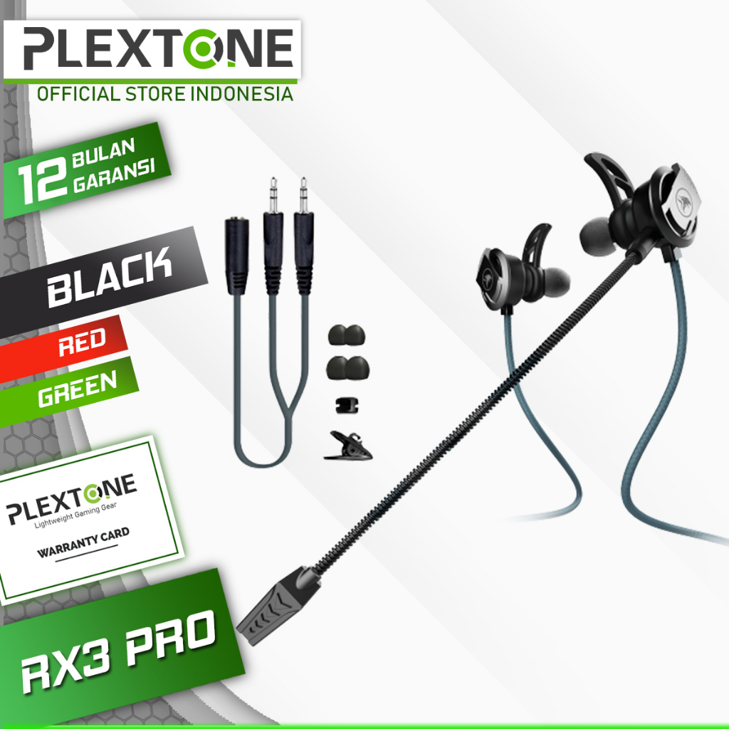Jual Earphone Gaming Plextone Xmowi RX3 Pro Dual Microphone Detachable