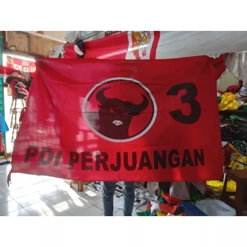 Jual Bendera Partai Pdi Perjuangan Ukuran 60 90cm Shopee Indonesia