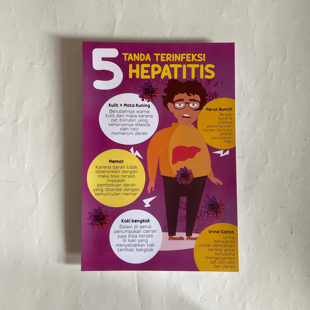 Jual Poster Kesehatan - Poster Hepatitis, 5 Tanda Hepatitis, Laminasi ...