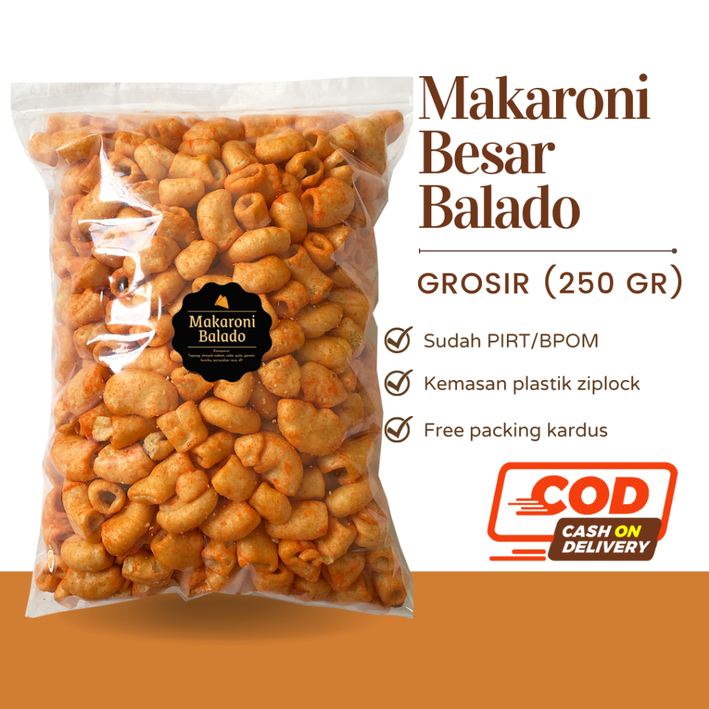 Jual [delish Snacks] Makaroni Besar Balado Grosir 250gr Snack