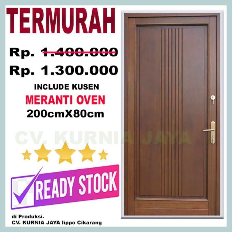 Jual Pintu Dan Kusen Minimalis Kayu Meranti Oven 80x200 Shopee Indonesia