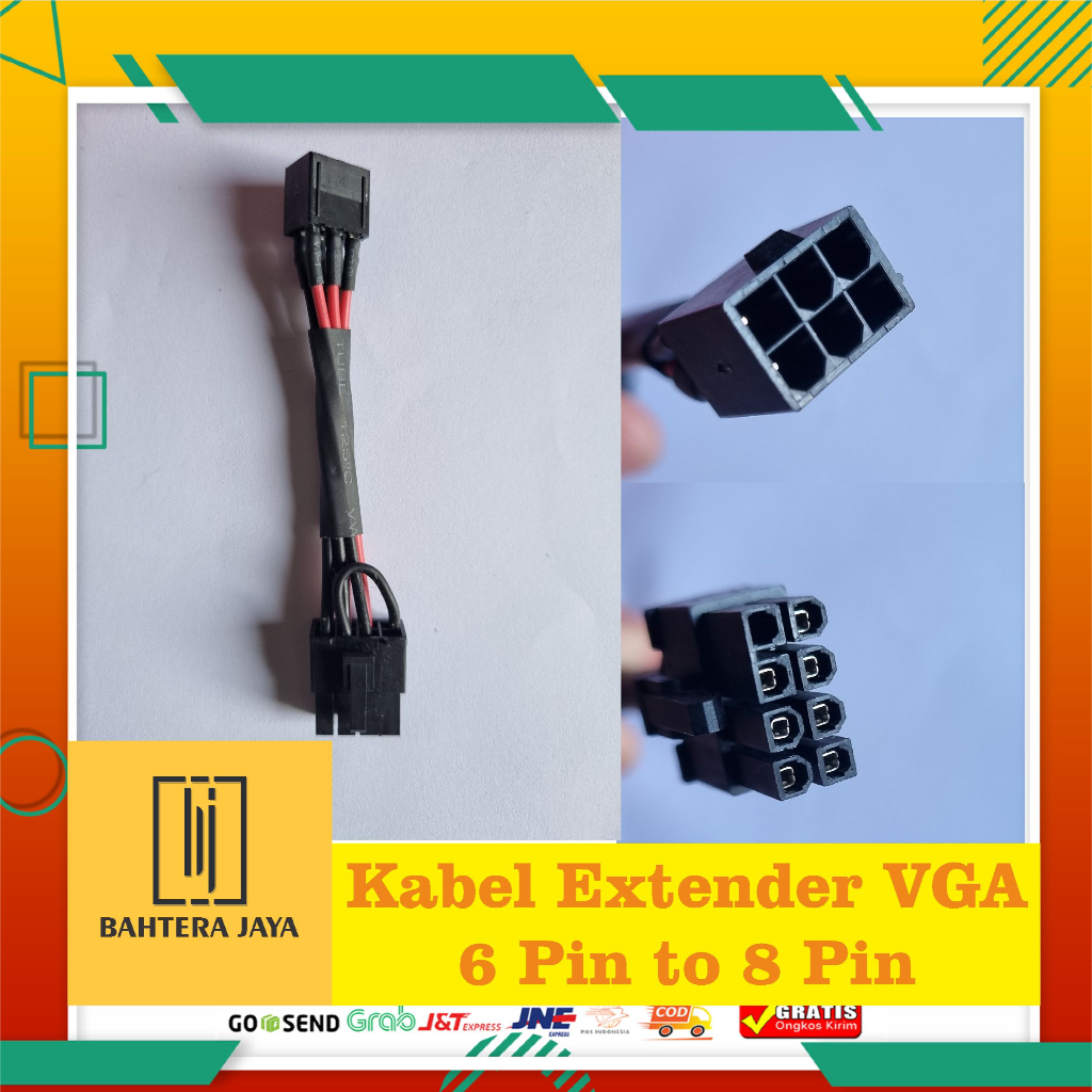 Jual Kabel Converter PCIE VGA 6 Pin Male to 8 Pin Female | Shopee Indonesia
