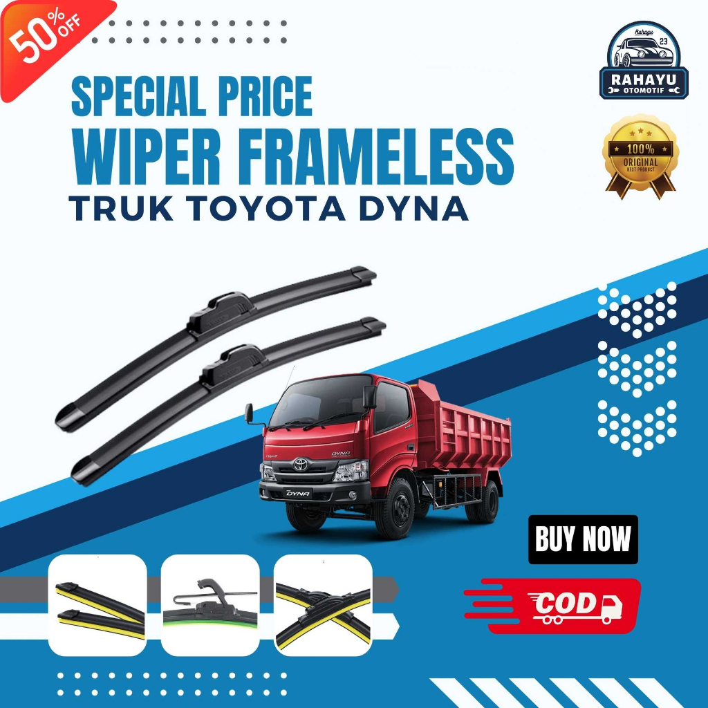 Jual Bergaransi Wiper Mobil Frameless Truk Toyota Dyna Sepasang Isi