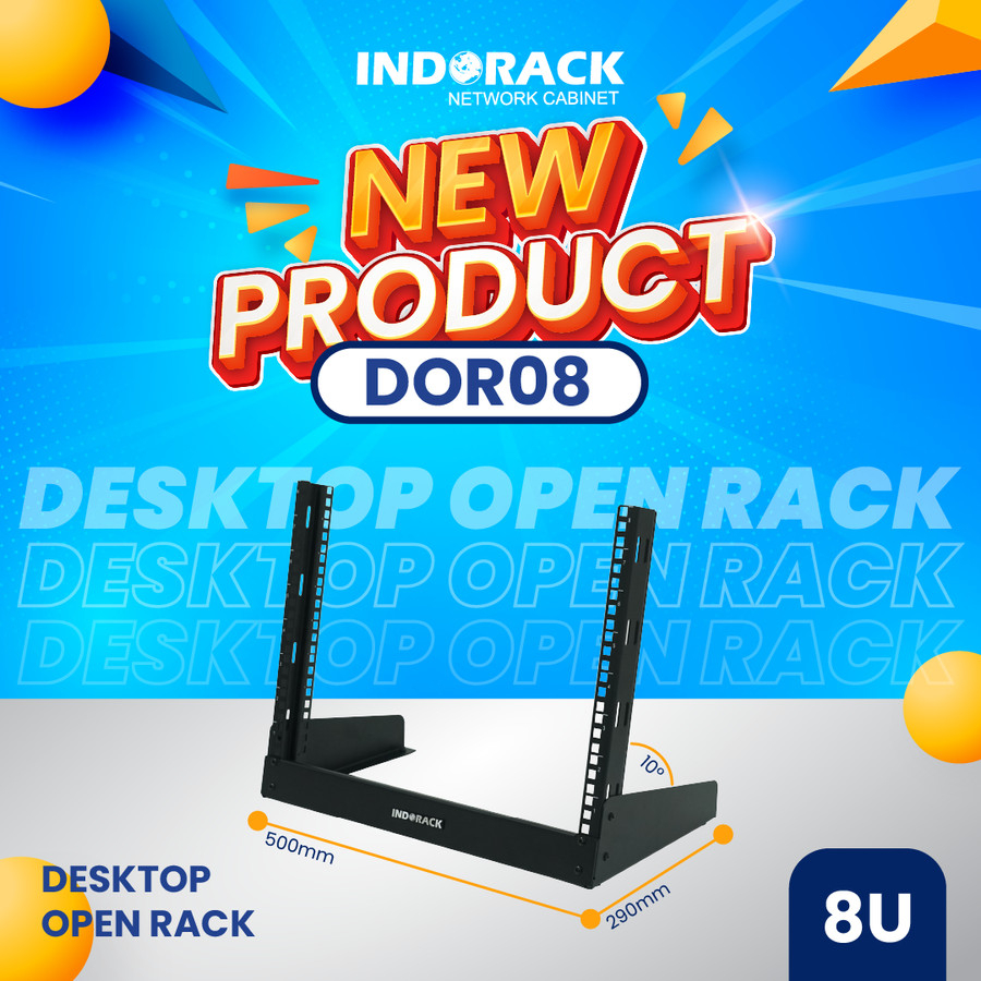 Jual INDORACK DOR08 - Desktop Open Rack 8U Depth 290mm Rak Audio ...