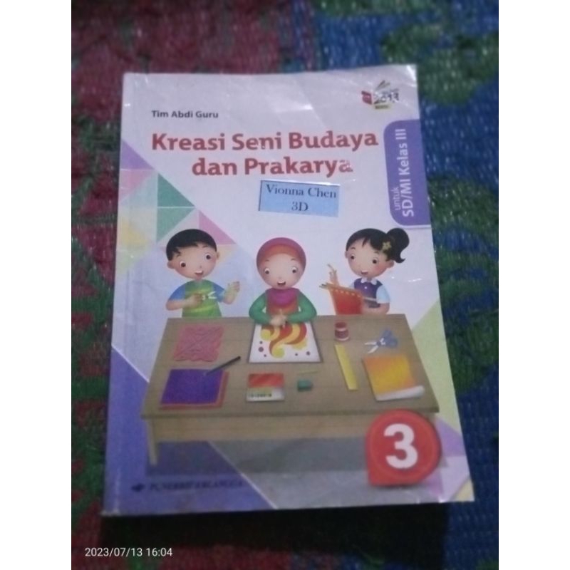 Jual BUKU KREASI SENI BUDAYA DAN PRAKARYA KELAS 3 SD PENERBIT ERLANGGA ...