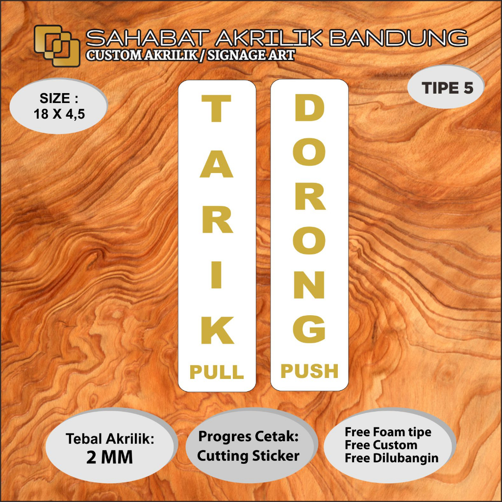 Jual AKRILIK TARIK DORONG 5 ACRILYC CUSTOM | Shopee Indonesia
