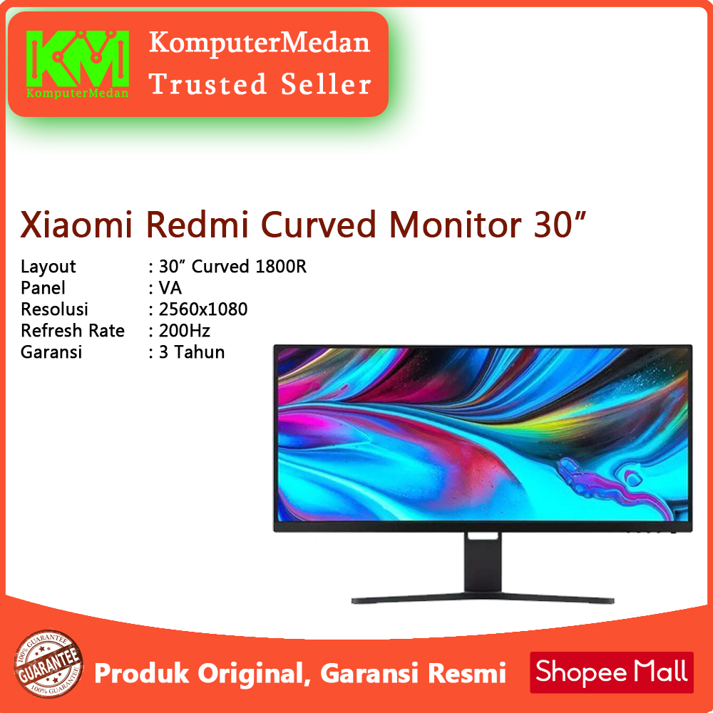 Jual Monitor LED Xiaomi Redmi Curved Gaming 30” WFHD VA 200Hz 4ms DP ...