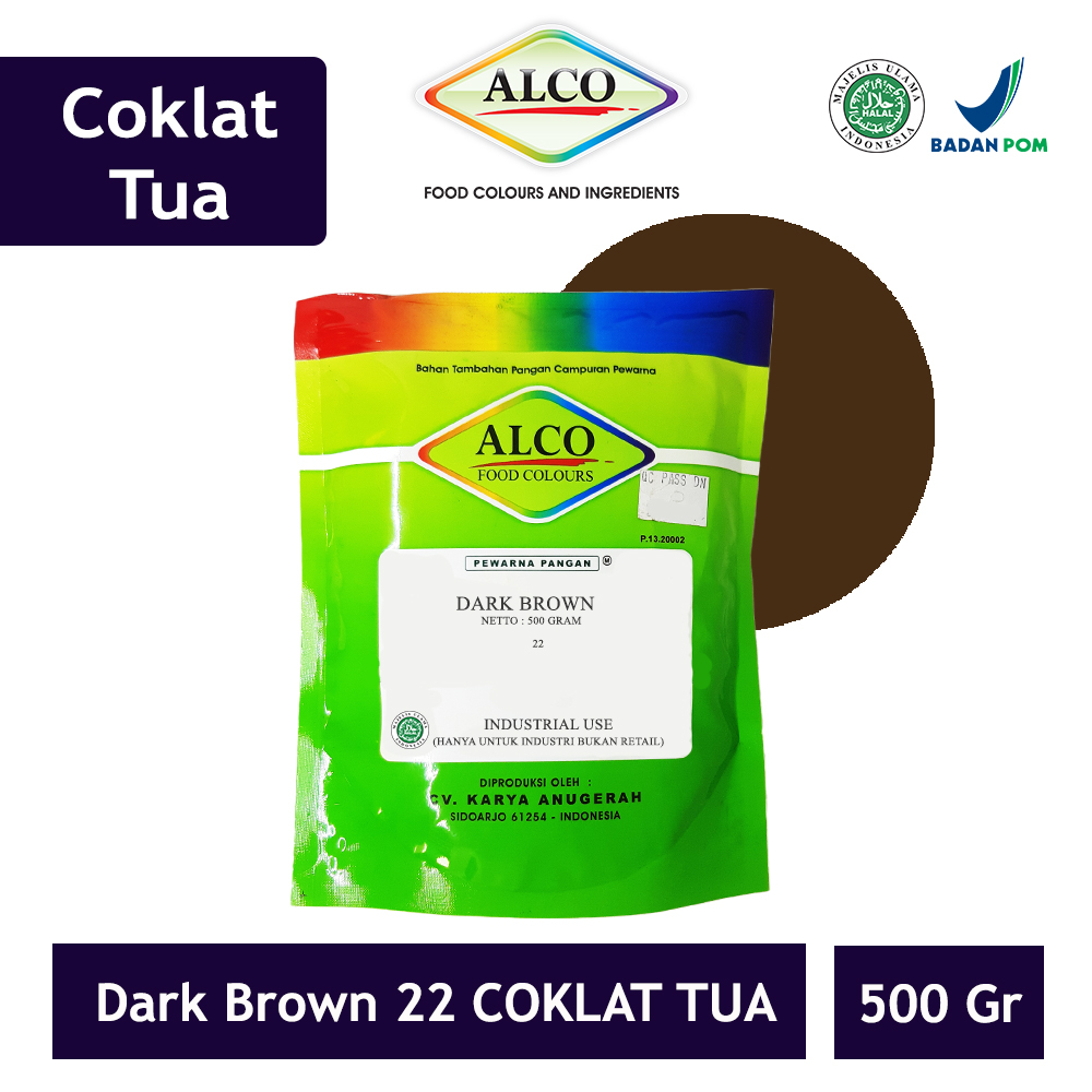 Jual Pewarna Makanan Kue Bubuk ALCO 500 gr Mixing Colour Warna Merah