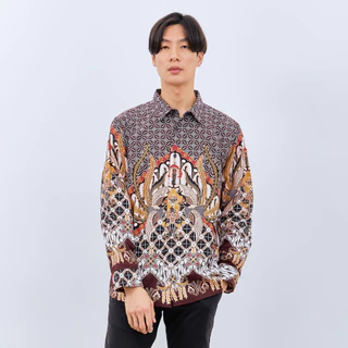 M231 Kemeja Pria Batik Panjang Coklat 3035B
