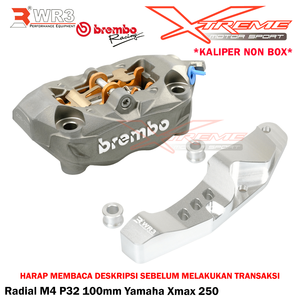 Jual Paket Kaliper Br3mbo M4 P32 100mm With Breket WR3 Xmax 250cc 300cc ...