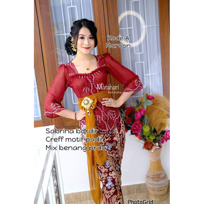 Jual BAJU JADI BORDIR/KEBAYA BORDIR LONCENG/KEBAYA BALI | Shopee Indonesia